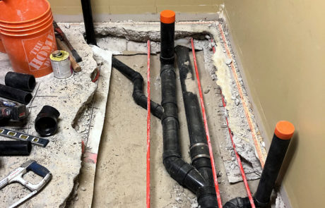 New Plumbing Pipes in Floor
